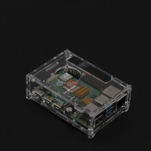 Transparante acryl behuizing voor Raspberry Pi 4B met ondersteuning voor koelfan installatie
