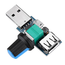 5 Peças Módulo Controlador de Velocidade de Ventoinha USB Reduzindo Ruído Governador de Ajuste Multi-estágios DC 4-12V