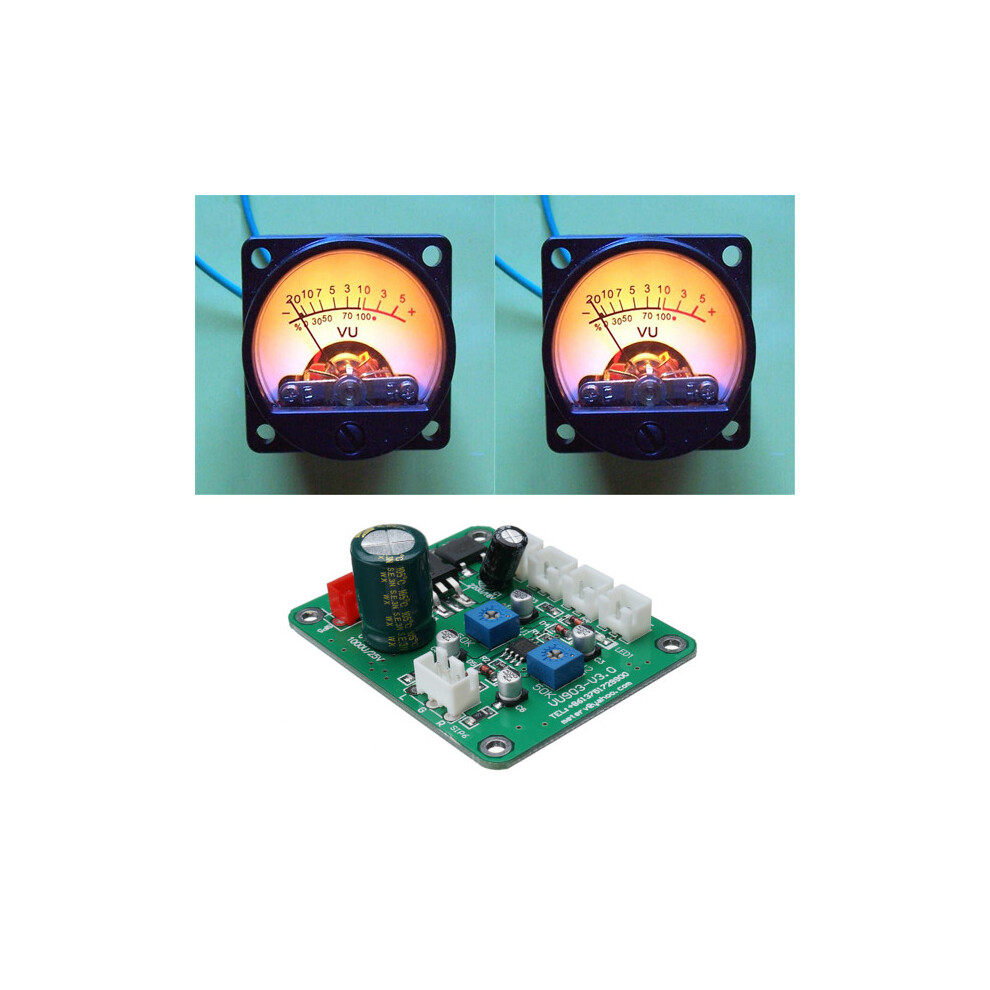 2 Pcs Vu Meter Warm Backlight Recording Audio Level Amp With Driver Module 300029493914