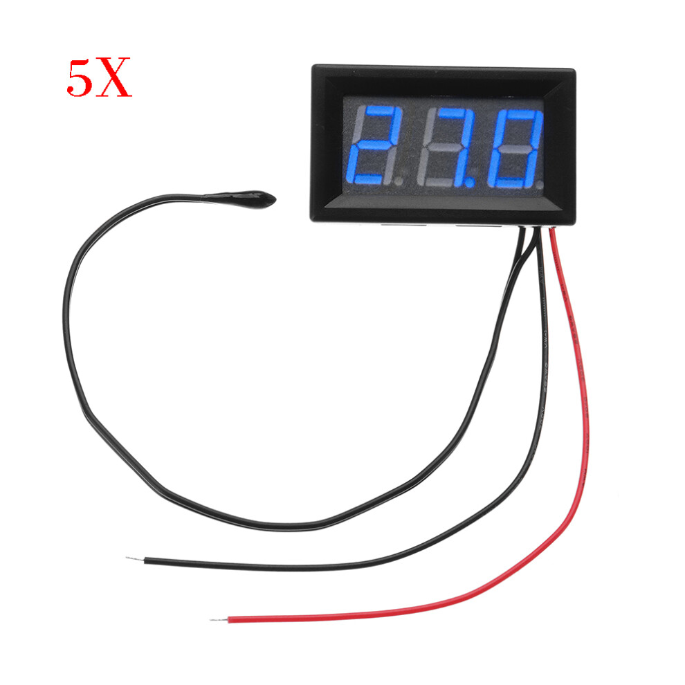 Blue 5Pcs Dc 5V To 12V -50C To -110C Digital Thermometer Monitor Multipurpose Thermometer