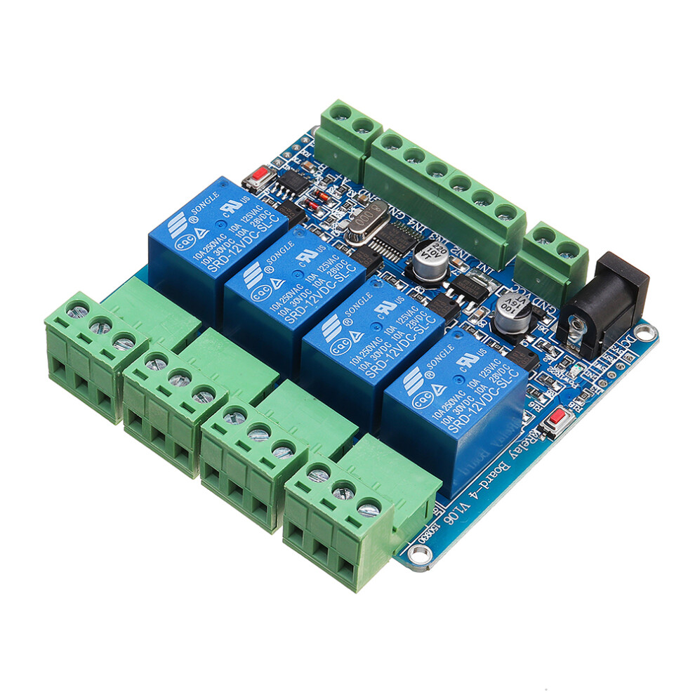 Modbus Rtu 4 Channel Relay Module 4Ch Input Optocoupler Isolation Rs485 Mcu 300028067383