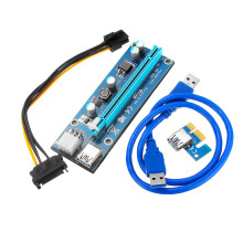 PCI Express Pci-E 1X Naar 16X Riser Kaart 6pin PCIE USB3. 0 SATA Uitbreidingskabel Voor Miner Mining BTC Toegewijde Adapter