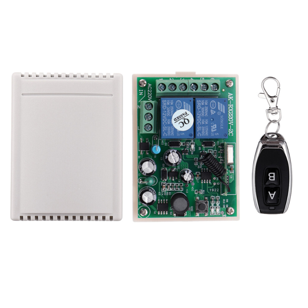 Interruptor De Control Remoto InaláMbrico De Canal 2 AC85-250 V 433Mhz Con Transmisor De 2 Llaves 1000 W-image