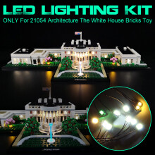 Itse tehdyn LED-valon valaistuskitti sopii LEGO 21054 Architecture The White House -tiilille