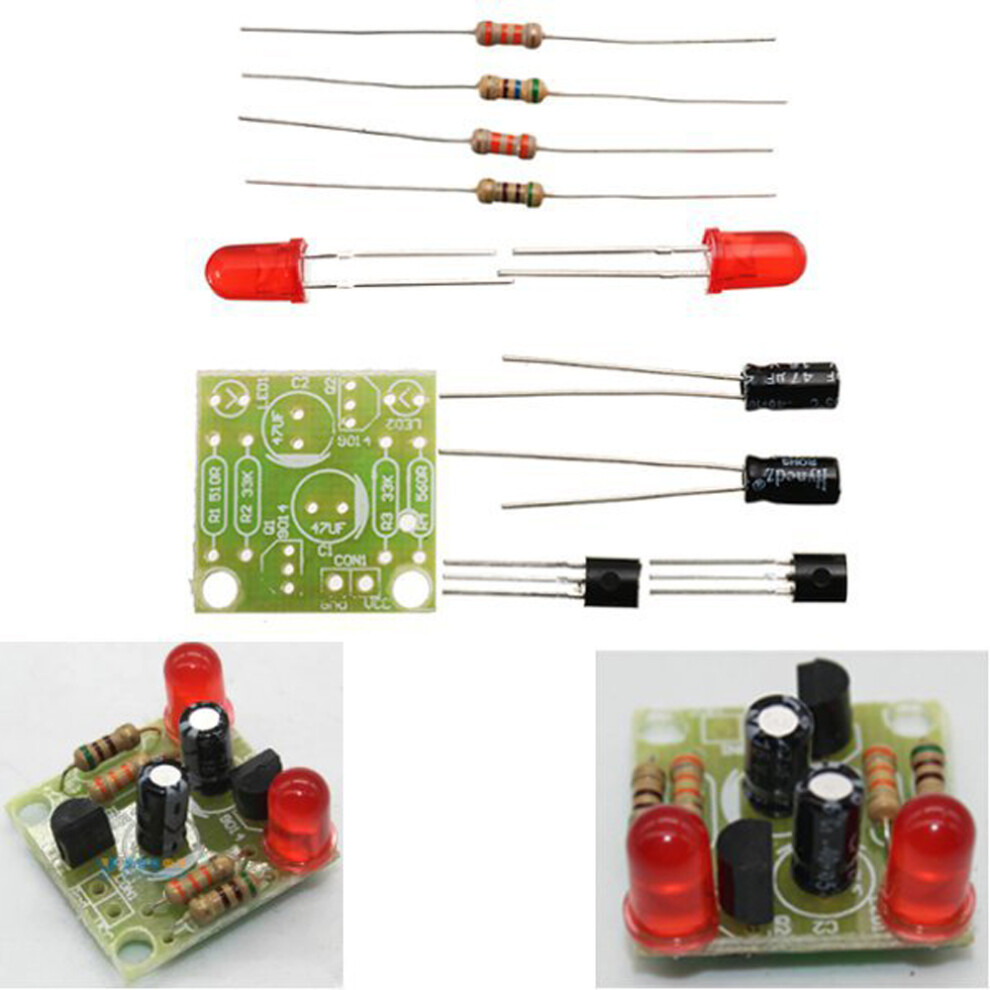 20Pcs Dc 3-14V Diy Simple Led Red Flash Circuit Kit Diy Multiharmonic Oscillating Electronic 300028183793
