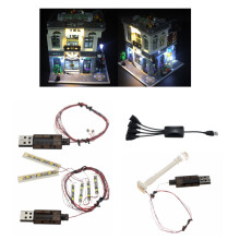 Kit de Plástico de Fita de Luz LED DIY SOMENTE Para Blocos de Construção LEGO 10251 Loja de Pesca