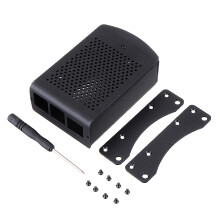 Aluminiumlegering metalen behuizing schildpadlichaam buitenbehuizing met wandmontagebeugel voor Raspberry Pi 4
