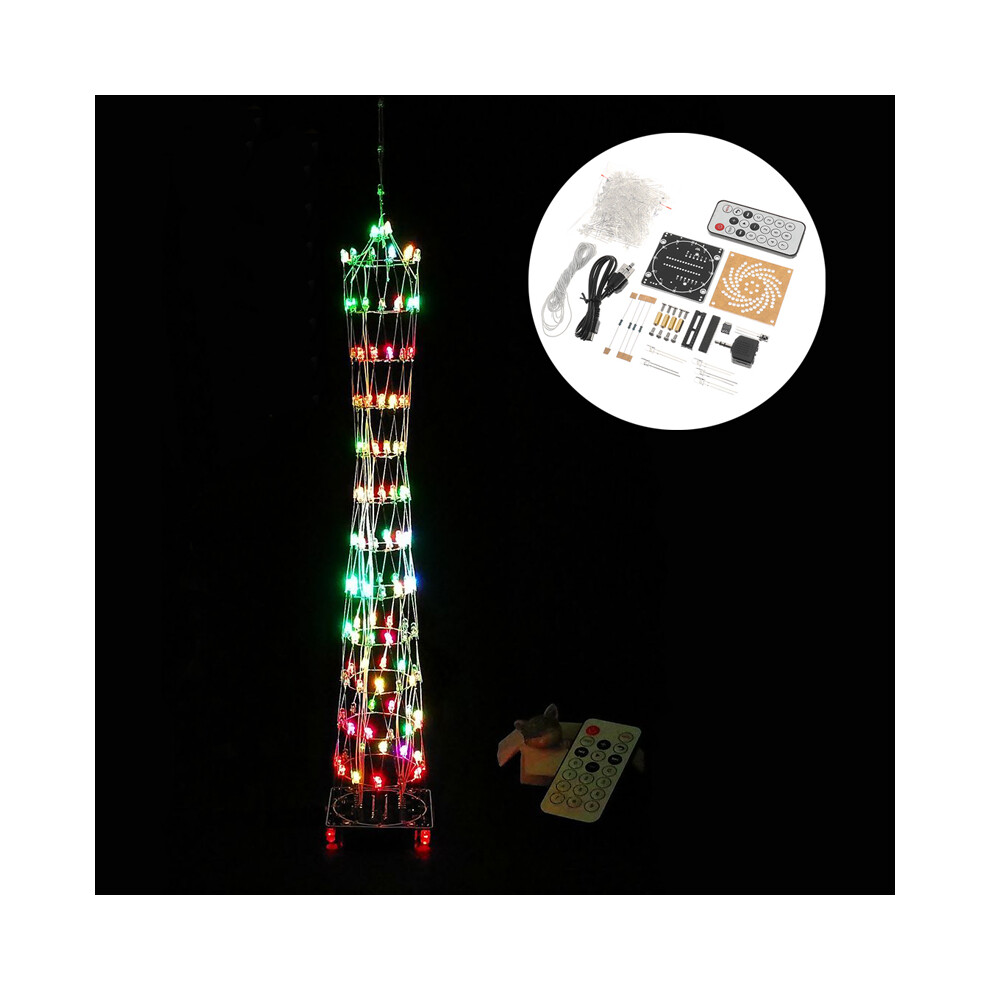 Diy Piccolo Cubo Di Luce Led Colorato Suite Torre Di Canton Kit Elettronico Con Telecomando Ir-image