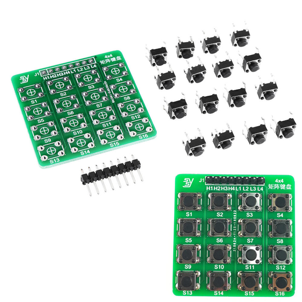 10Pcs 4X4 Matrix Keyboard Tact Touch Switch Mcu Learning Board Development Board External Expansion Kit 300028080528