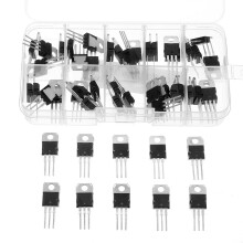50 Stück Transistor TO-220 Leistungstransistor Sortiment Kit Drei-Pin-Transistoren Spannungsregler Transistorkit