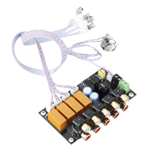 B9-001 4 Ways Audio Switch Input Selection Board Touch Button DC Or AC Input 2 Channel Stereo Source Switching Board 2
