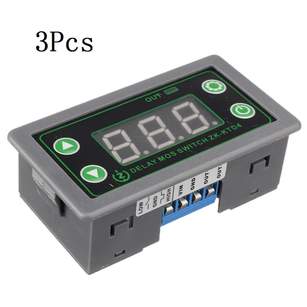 3Pcs Zk-Ktd4 Dc 5-30V 15A 1S-999Min Mos Switch Trigger Cycle Timing Delay Module Solenoid Valve Control 5V 12V 24V For Motor Led Pump 6900751083182