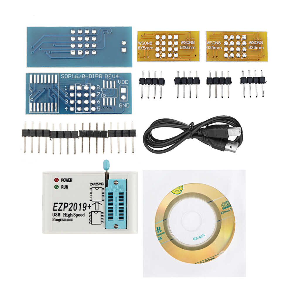 Ezp2019 High-Speed Usb Spi Programmer Support24 25 93 Eeprom 25 Flash Bios Chip + 2 Adapters Light 773823694625