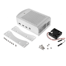 Slanke aluminiumlegering behuizing met koelfan beschermende schaal metalen omhulsel geschikt voor Raspberry Pi 4 Model B