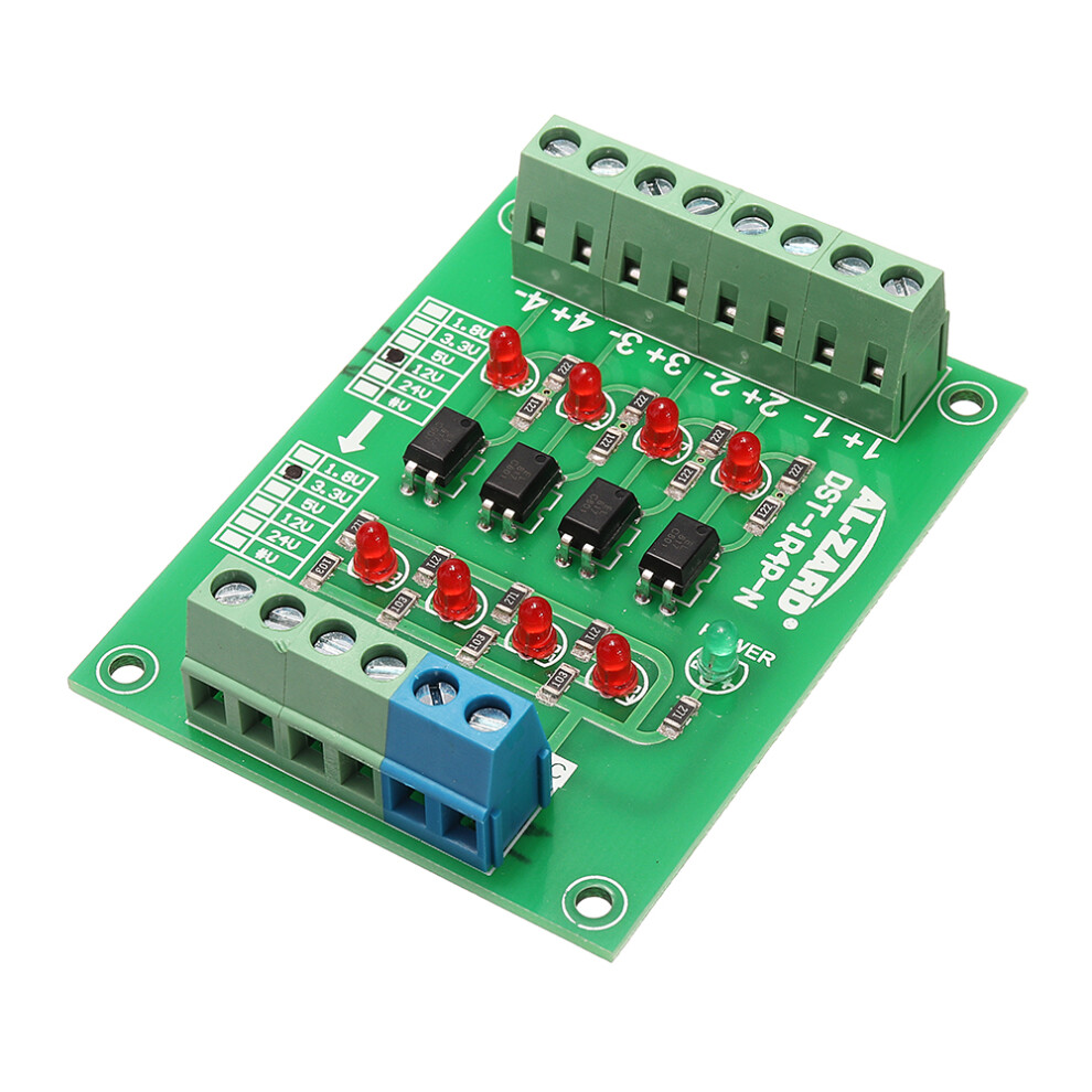 5Pcs 12V To 3.3V 4 Channel Optocoupler Isolation Board Isolated Module Plc Signal Level Voltage Converter Board 4Bit 3345535721042
