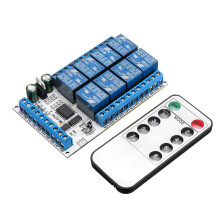 IR23F08 8-Kanal DC 5 V 12 V Multifunktionales Verzögerungsrelais-Modul Trigger-Sperre Bistabil Selbstsperrend