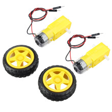2 paria älykäs autonosarobotti muovipyörä jossa on DC 3–6 V vaihteistomoottori Arduino TT-moottorille + renkaat kotitekoiseen DIY-projektiin