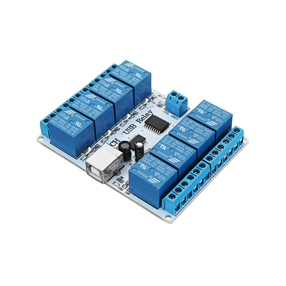 12V Dc Usb 8 Channel Spdt Relay Module Srd-12Vdc-Sl-C 300029454977