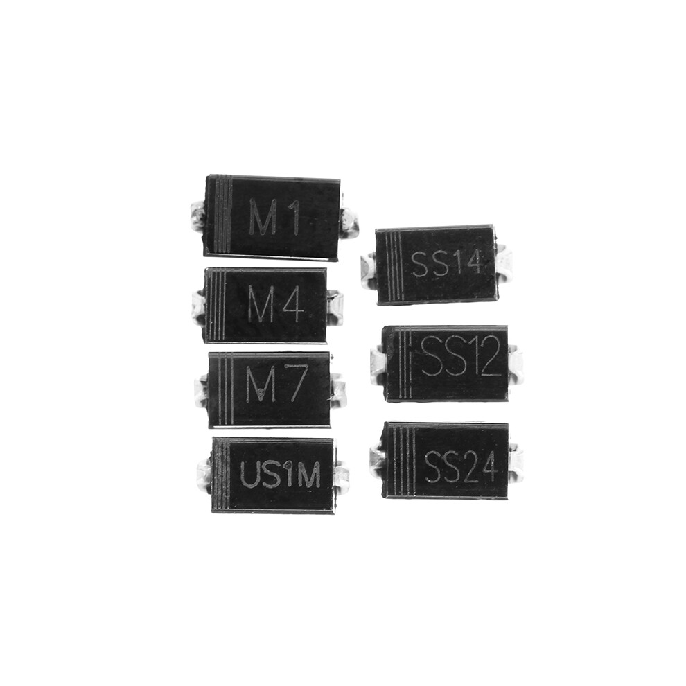 700Pcs 7 Values Smd Diode Pack Electronic Components Kit 100Pcs Each Value 1N4001 1N4004 1N4007 Ss14 300029462460