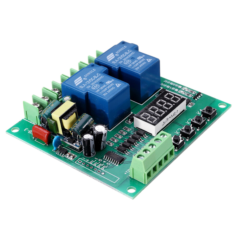 Yyb-3 220V 2-Channel Relay Board Motor Driver Shield Board 0.1S-999H Adjustable 30A Relay Module With Led Display 300028098486