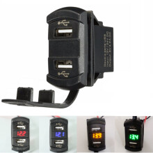 Neues 12 V 4. 2A Dual-USB-Ladegerät LED-Spannungsanzeige Schalterpanel