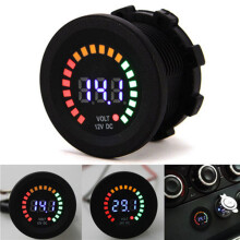 Neues 12 V Fahrzeug Buntbildschirm Volt Meter Wasserdichtes Digitalwarninstrument