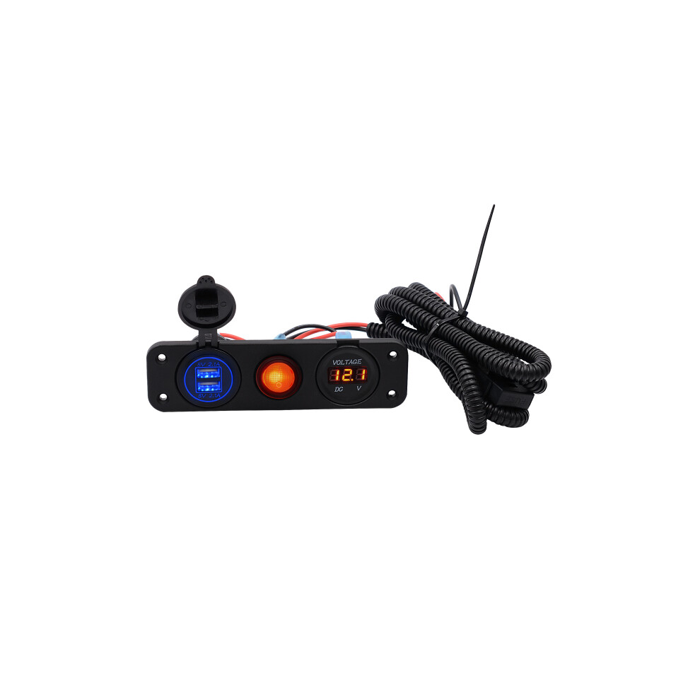 New 5V 4.2A Led Dual Usb Charger Volt Meterr Waterproof Switch Panel Marine Car Boat Motorcycle 762179064404