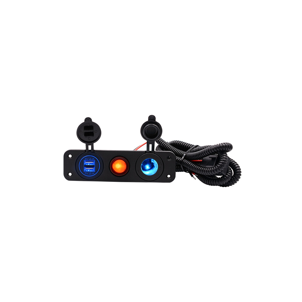New 5V 4.2A Led Dual Usb Charger 12-24V Socket Power Supply Waterproof Switch Panel Marine Car Boat 762179065333
