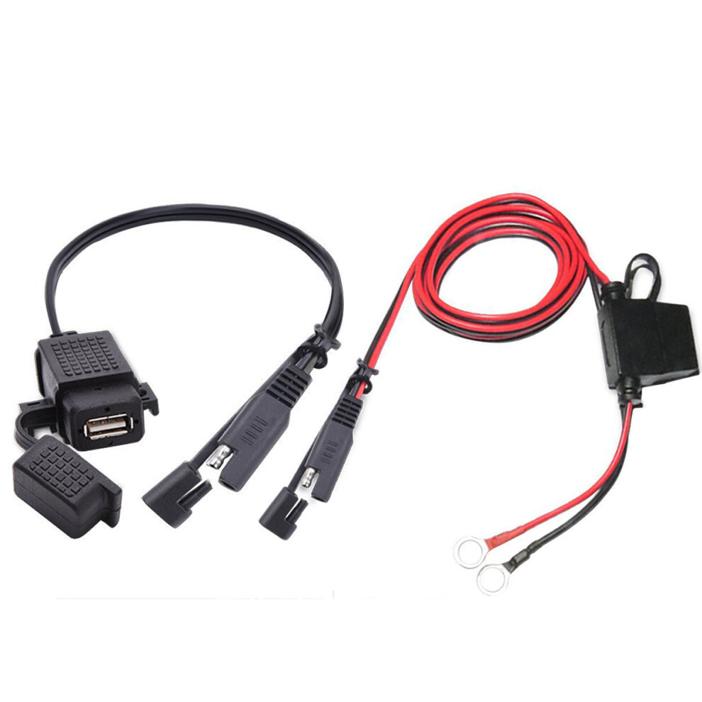 12V-24V 2.1A Sae To Usb Adapter With Extension Harness Motorcycle Waterproof Charger 762179052388