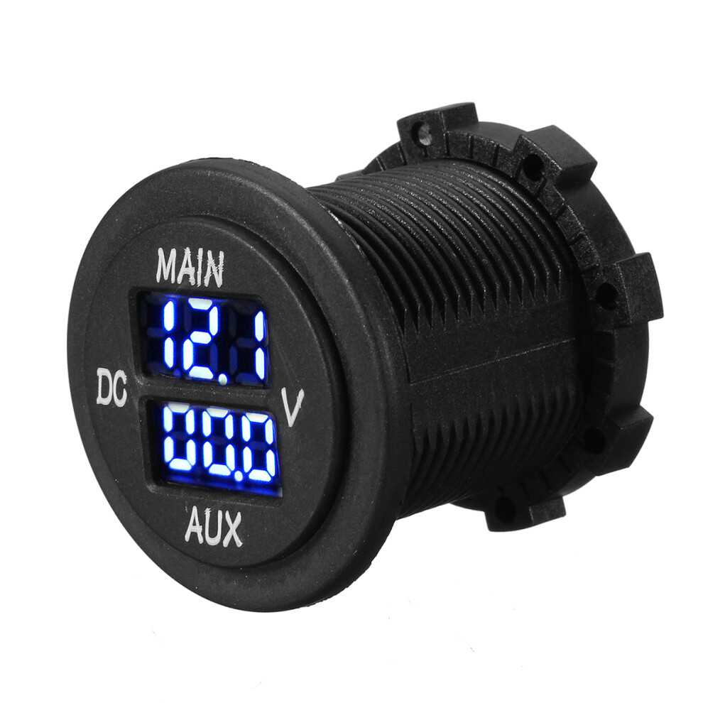 New 12V 24V Aux Main Led Digital Dual Voltmeter Voltage Gauge Battery Monitor Panel 762179059288