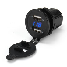 Neuer 12 V-24 V 2. 1A+1A Dual-USB-Ladeanschlussadapter Spannungsvoltmeter Motorrad Auto Boot Marine