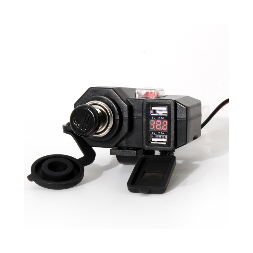 New 12V Waterproof Dual Usb Charger Power Adapter Socket + Voltage Voltmeter 762179061663