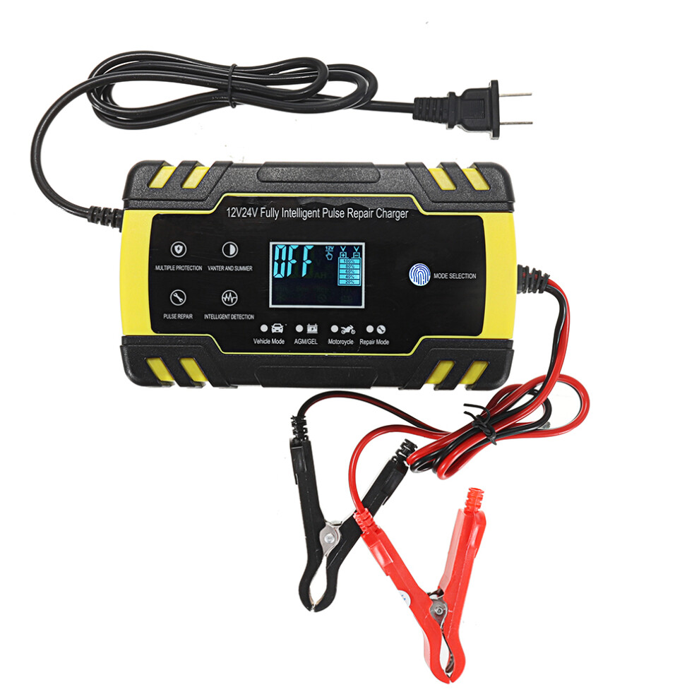 New Enusic 12/24V 8A/4A Touch Screen Pulse Repair Lcd Battery Charger For Car Motorcycle Lead Acid Battery Agm Gel Wet 762179080664