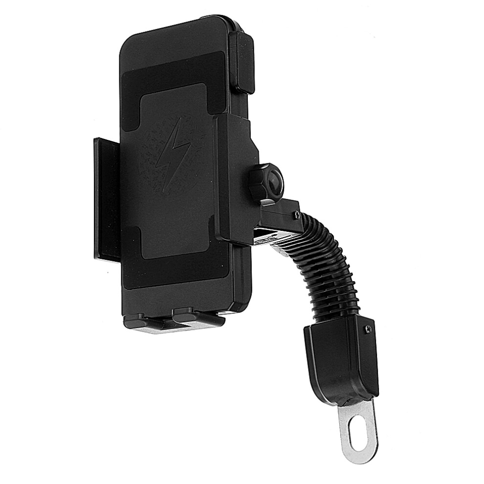 New 10W Qi Motorcycle Motorbike Wireless Charger Charge Phone Holder Mount Mirror Handlebar 762179068495