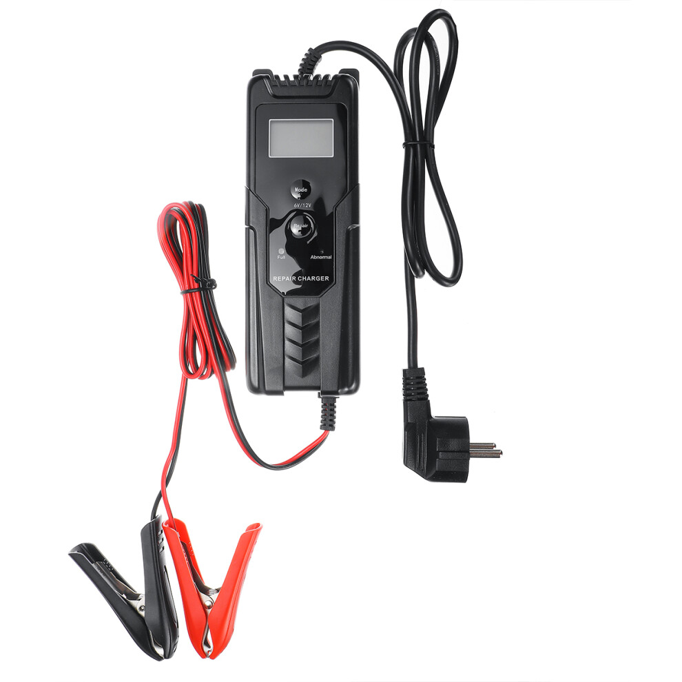 New 6/12V 2/4A 65W Battery Charger Automatic Pulse Repair Maintainer Intelligent For Car Motorcycle 100V-240V 4.5Ah-100Ah Black 762179082224
