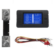 Neues LCD-Display DC-Batteriespannungsmonitor-Messgerät 0–200 V Volt Amp für Autos Wohnmobile Solarsystem