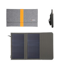 HAWEEL 5V 14W Saco de Carga Solar à Prova de Água com Painel Dobrável DIY Power Bank com Duas Portas USB