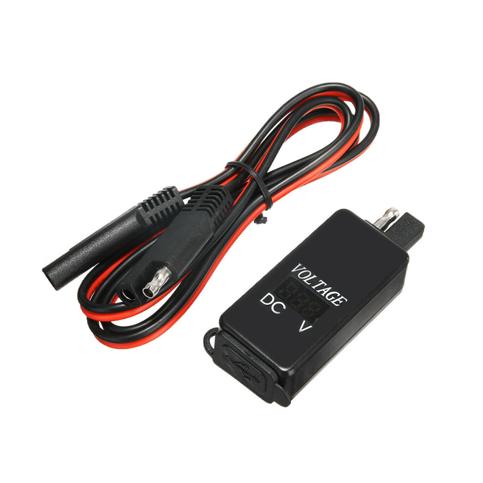 Motorcycle Sae To Usb Cable Adaptor Dual Usb Cell Phone Charger Voltmeter Hi 762179042945