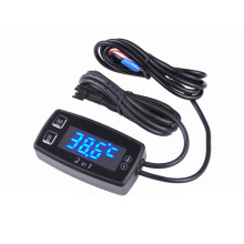 Nieuwe Motorfiets Meter LED Digitale Thermometer Voltmeter Temperatuur Meter Voor Pit Bike ATV Buitenboord Grasmaaier Boot Marine