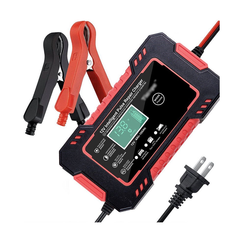 New Battery Charger For Car And Motorcycle Repair Lcd Lead Acid 12V 6A Pulse Kit 762179072553