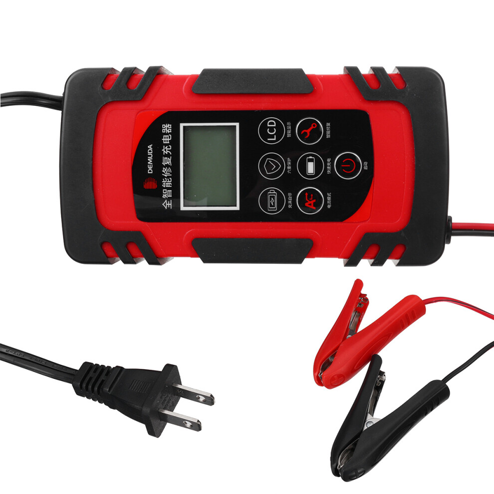 New 100W 12V/24V Lcd Car Battery Charger Pulse Trickle Motorcycle Boat Rv Maintainer Smart Repair Battery Charging Activation 762179076681