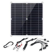 Neues 50 W 18 V Solarpanel USB Powerbank Solarpanel-Kit Komplettladegerät mit 10 IN 1 Ladekabel für Boot Auto Smartphone-Ladegerät