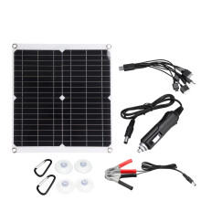 Neues 18 V 50 W PV-Solarladegerät-Kit mit monokristallinen Solarpanels und 10-in-1-Adapterkabel