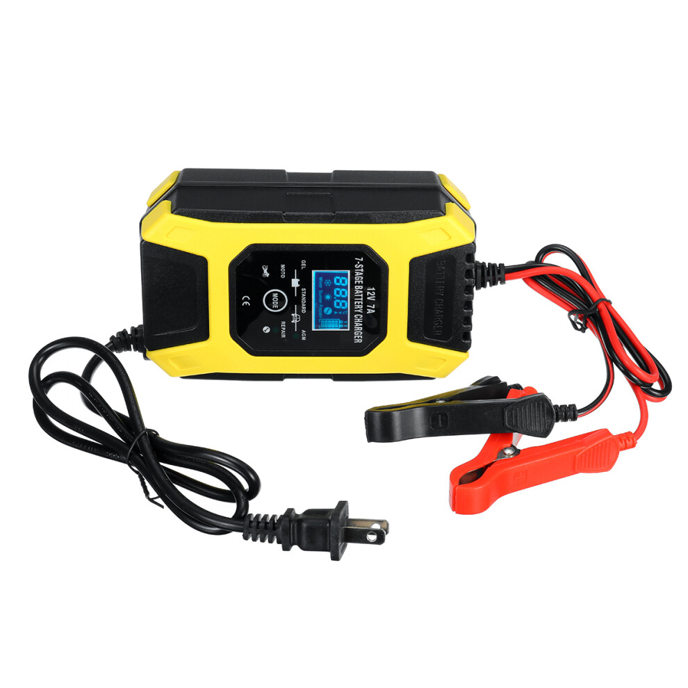New 12V 7A Lcd Pulse Repair Battery Charger For Car Motorcycle Agm Gel Wet Lead Acid 762179073741