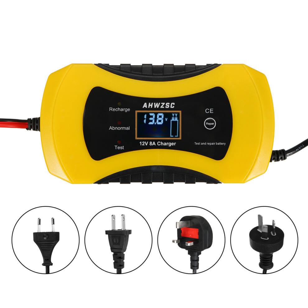 New 12V 8A Lcd Pulse Repair Battery Charger For Car Motorcycle Agm Gel Wet Lead Acid 762179073758