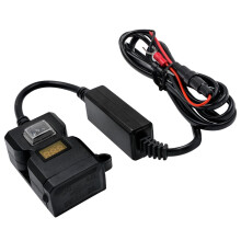 Neue QC3. 0 Schnelllade-Dual-USB-Port-Motorradladegerät Mobiltelefonladegerät 9 V-32 V Voltmeter Dual-Halterungsadapter