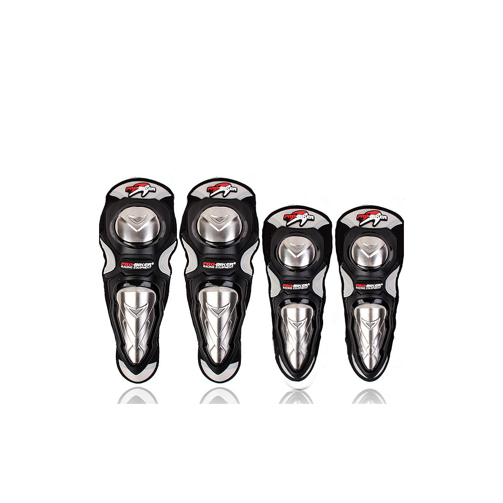 New Hx-P19 Motorcycle Stainless Armor Racing Protective Elbow Knee Pads 762179091233