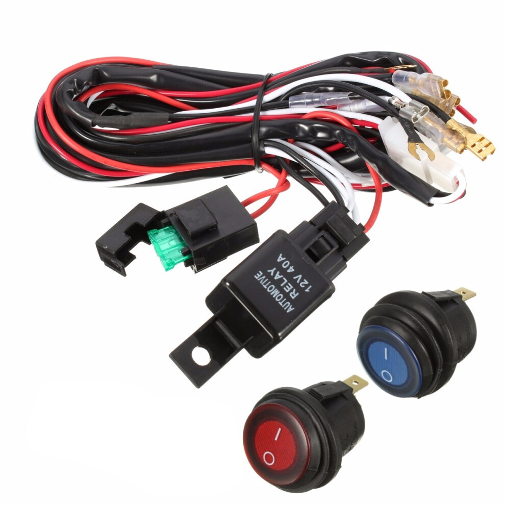 New 40A 12V Led Bar Wiring Harness Relay On/Off Switch For Jeep Off Road Vehicles Atv Light 762179066019
