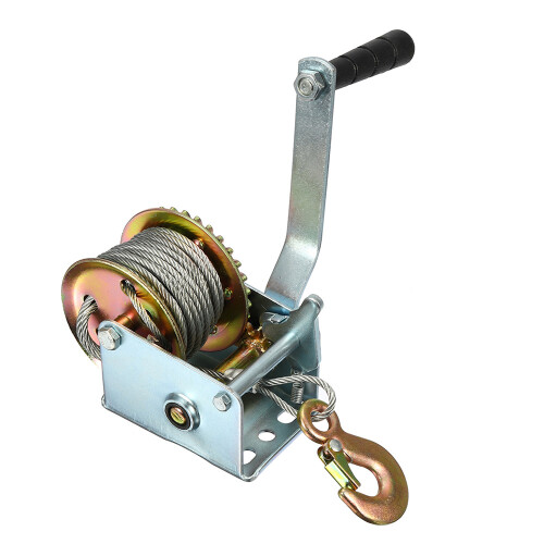 New 600lbs 8M Manual Hand Winch Caravan Strap Length Marine Pull Boat Trailer