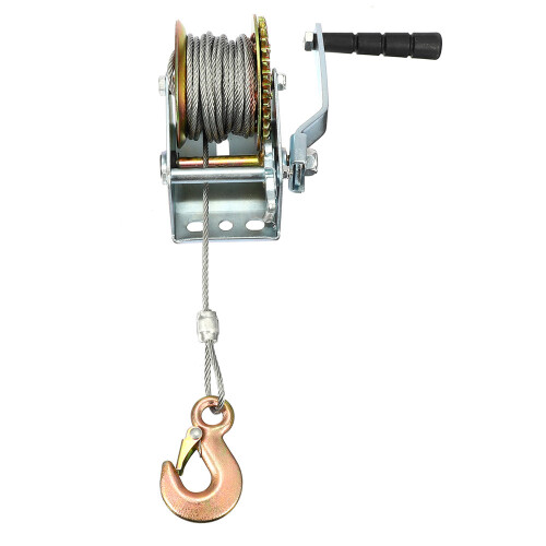 New 600lbs 8M Manual Hand Winch Caravan Strap Length Marine Pull Boat Trailer 2